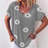 vintage women floral print t shirt short sleeve v neck tops comfortable t-shirts