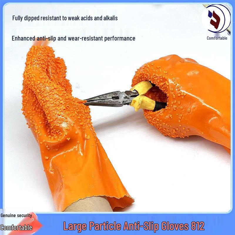 Shuyi 812 Anti-Slip Acid/Alkali Resistant Gloves for Drilling, Concrete, and Fishing.