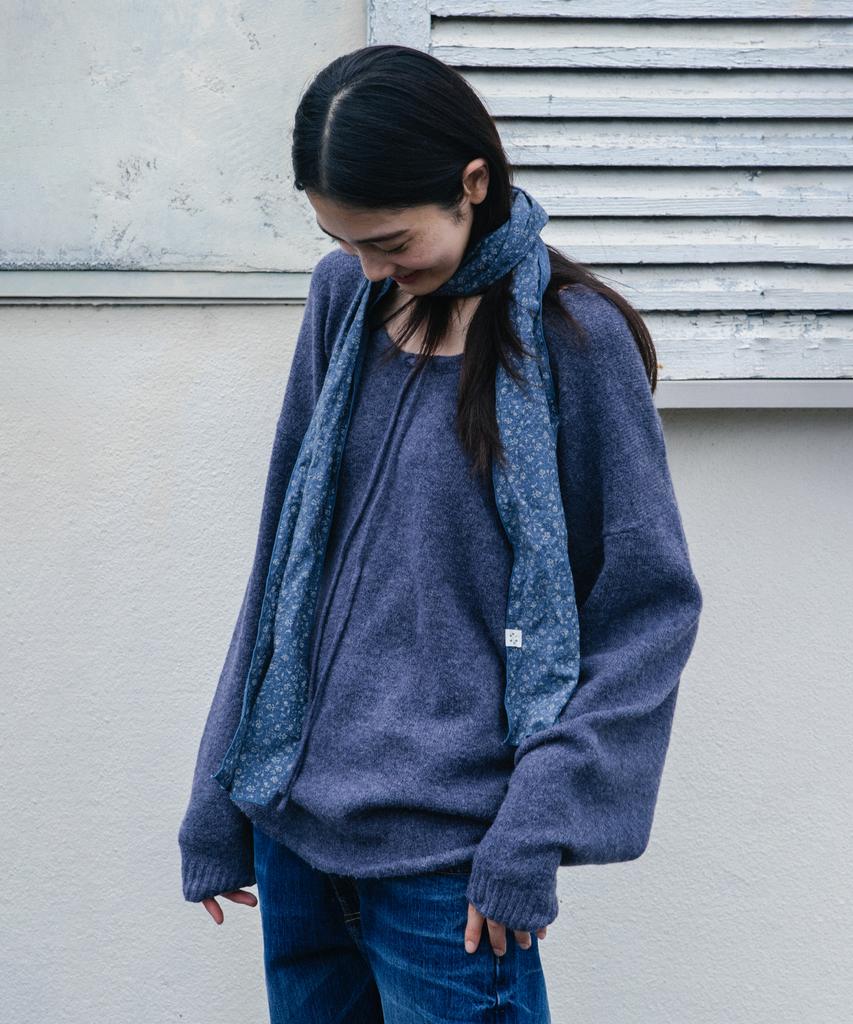 OHESHIO Soft Alpaca Layered U-Neck Knit, Lavender