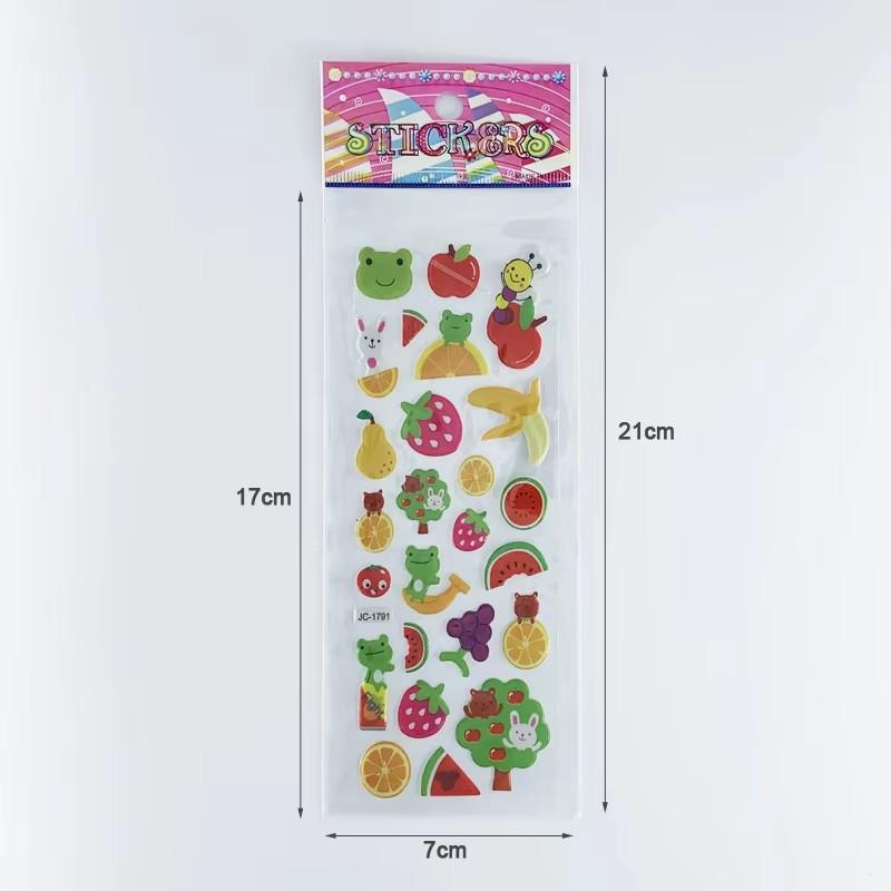 6/12/24pcs 3D Bubble Sticker Fruits And Vegetables Various Styles Reusable Children Sticker Toy Birthday Gift for Boys Girls TMZ