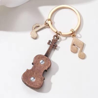 1 Piece Musical Instrument Music Key Ring Classic Violin Notes Enamel Keychain Good Gift For Friends Musician Handmade Jewelry