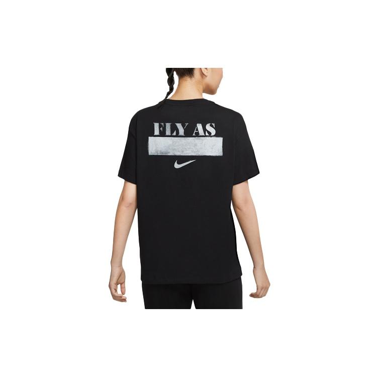 (WMNS) Nike Fly Logo Printing Sports Basketball Short Sleeve Black T-Shirt Women s DB6193-010 M