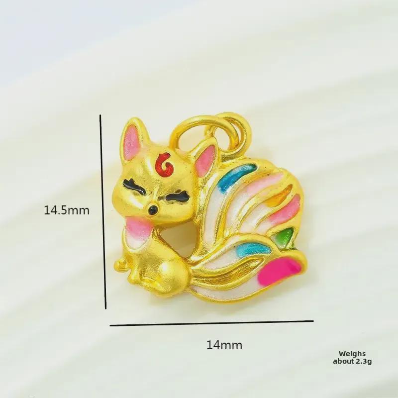 Three Lives Three Worlds Sand Gold Fire Fox Bracelet, Necklace, Keychain Pendant: Chinese-style DIY Accessories
