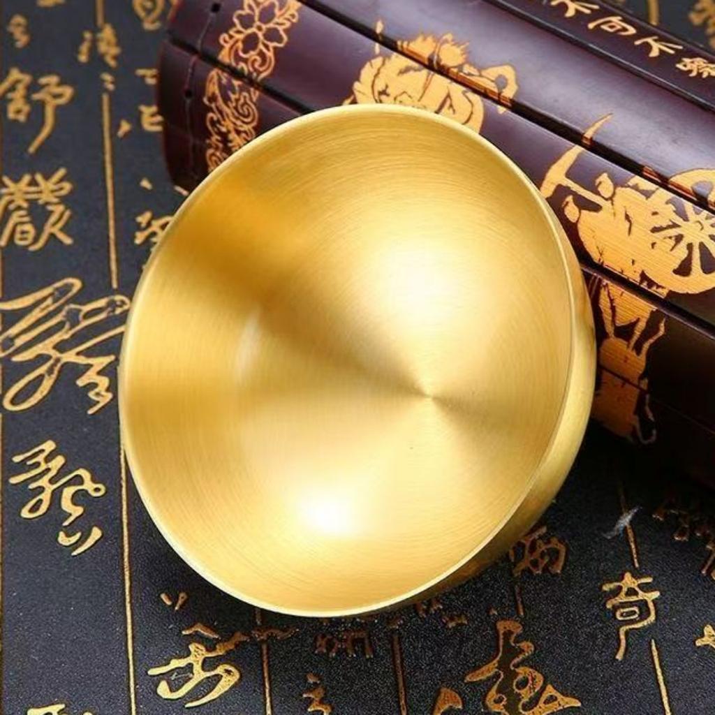 Handcrafted Vintage Brass Holy Bowl,Engraving Hammer Texture Home Breakfast Cheese Tableware,12 cm Snack Bowl Table Decoration