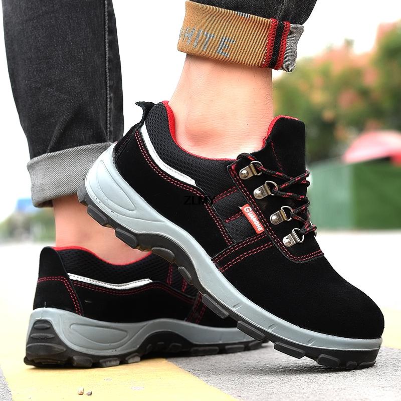 Puncture Proof Work Safety Shoes Men Steel Toe Work Boots Anti-smash Construction Safety Boots Man Low-cut Protective Footwear