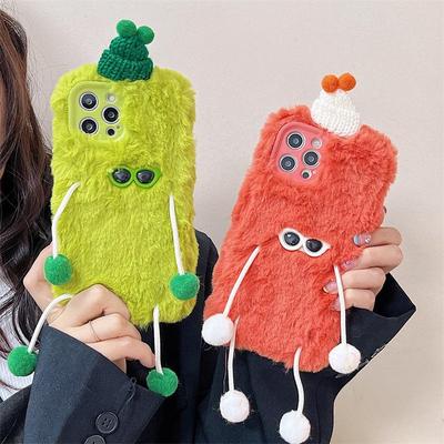 Plush Mobile Phone Case for Apple 14Promax, 12, 8, X, 13 - Winter Collection