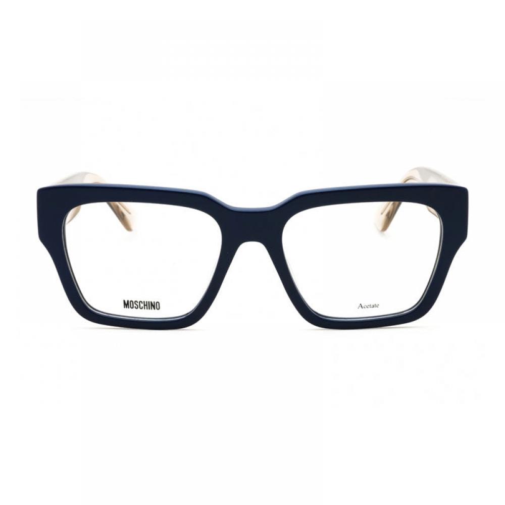 Moschino Eyeglasses Square Full Rim  Blue Frame And Clear Demo Lenses Lens Mos6450pjp00 Blue