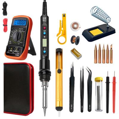 80W Digital Electric Soldering Iron Set with Temperature Control – Black, Industrial Grade Repair Tool
