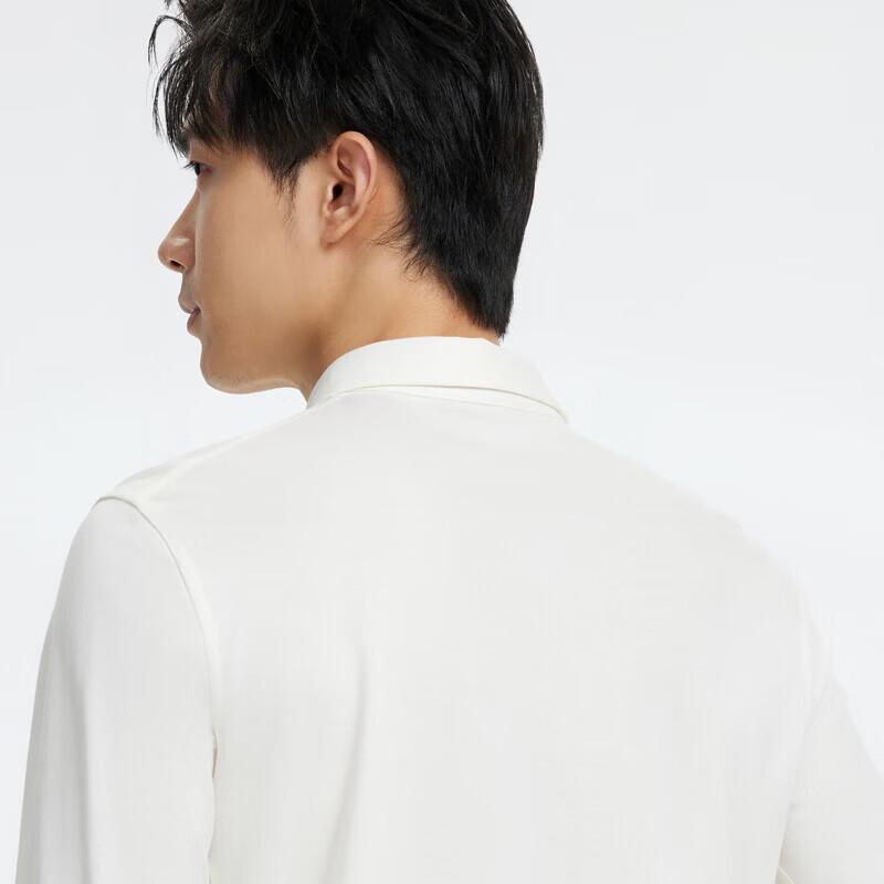 Jiomay Men's Pure Cotton Long Sleeve Polo Shirt