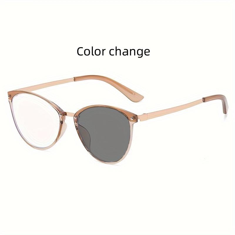 Fashionable Color Shift Sunglasses Unisex Anti Blue Light Glasses With Metal Frame Dual Purpose Eye Protection