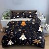 Christmas Tree and Snowflake Pattern Bedding Duvet Cover Set Duvet Cover Pillowcases  (1*Duvet Cover 2*Pillowcases, without duvet insert)