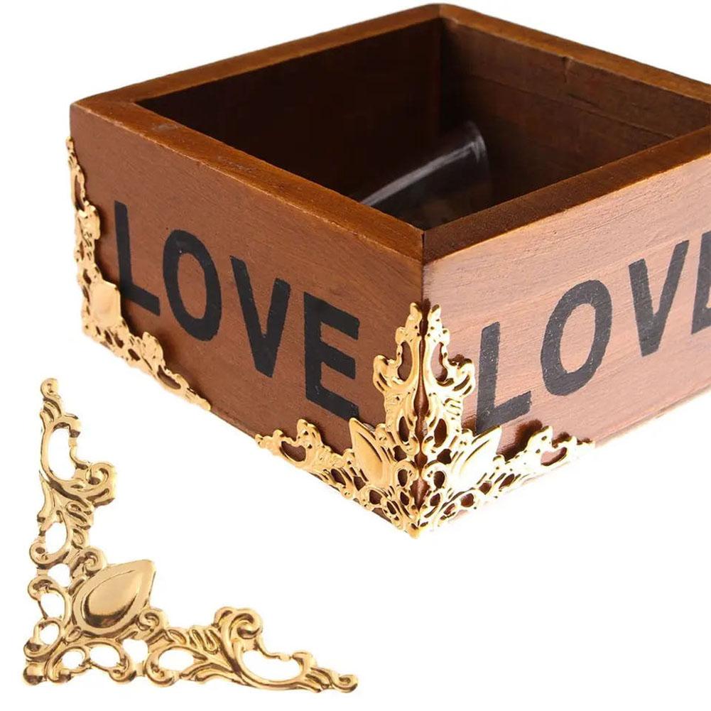 24Pcs Box Corner Creative Metal Decorative Corner Edge Protectors Corner Brackets For Books Photo Frames Jewelry Boxes Hardware