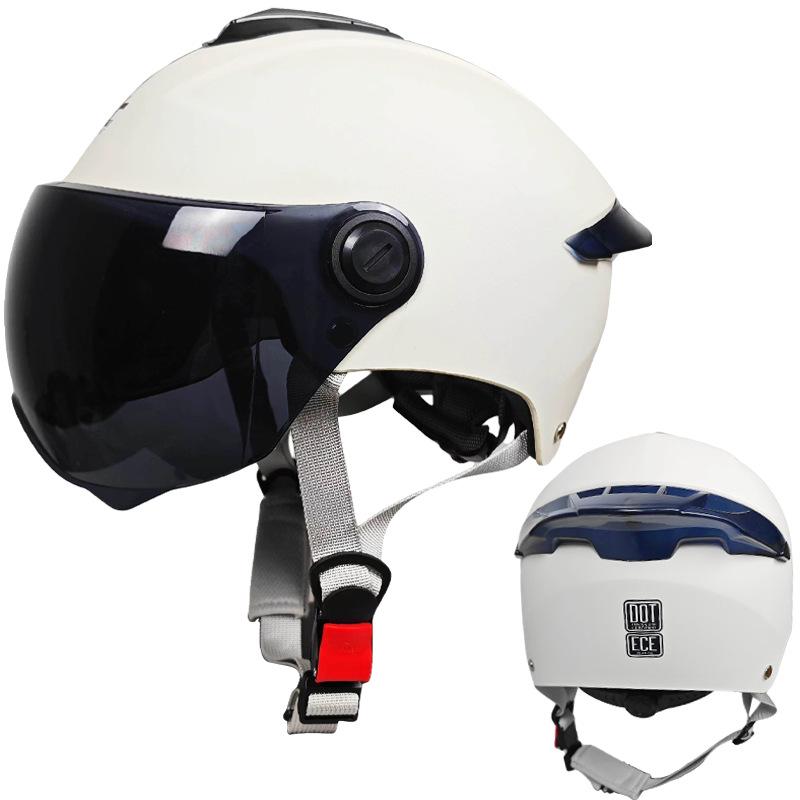 Anti-fog Dual Lens Electric Car Helmet for Men and Women All Seasons Universal Half Helmet