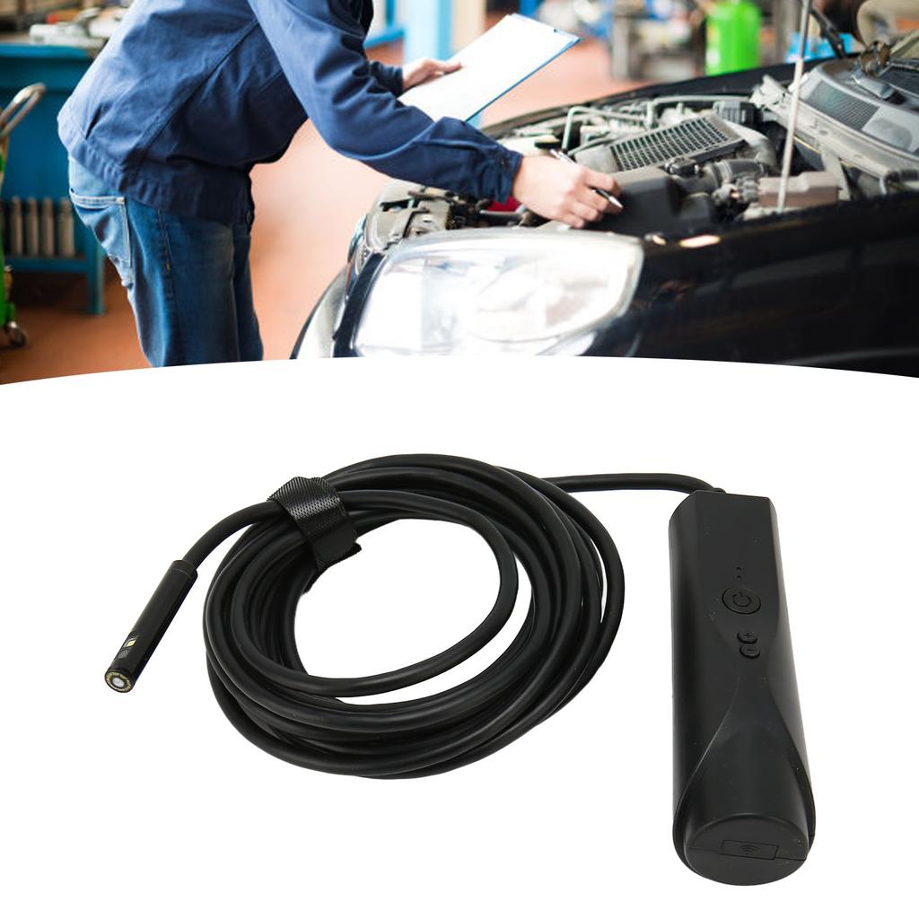 WiFi Borescope 1080P Dual Cameras IP67 Waterproof Wireless Inspection Endoscope with 6 LEDs for Pipeline Sewer Engine