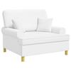XXL Armchair with Cushions White Fabric