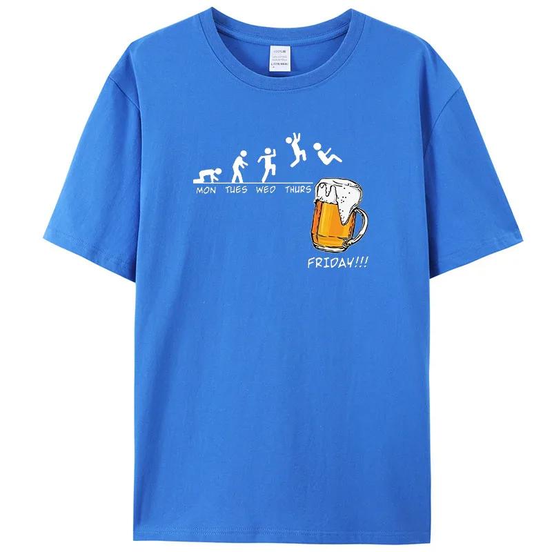 Friday Beer Print Men's Brand T-shirts Funny Graphic Hip Hop Summer Men Tshirts Streetwear Cotton Harajuku T-Shirt Short Sleeve