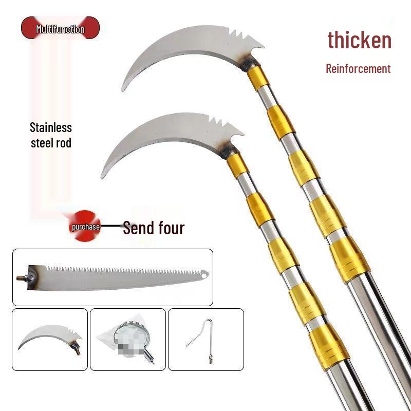 Telescopic Stainless Steel Fruit Picking Tool for Persimmons, Toona Sinensis, Peaches, Apricots, and Plums.