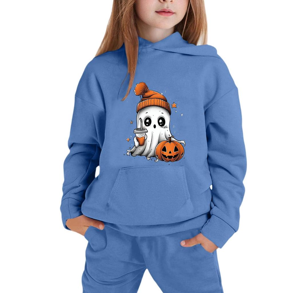 Kids Hoodie with Halloween Print - Long Sleeve Pullover Sweatshirt for Boys and Girls