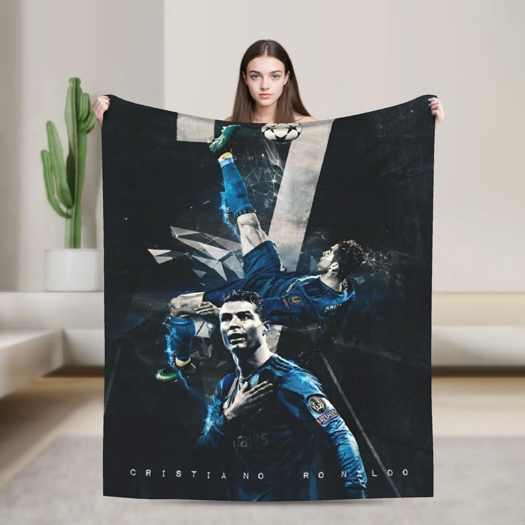 Football Legend  CR7 Plush Blanket  Vintage Throw Blanket for Home 125*100cm Bedspread