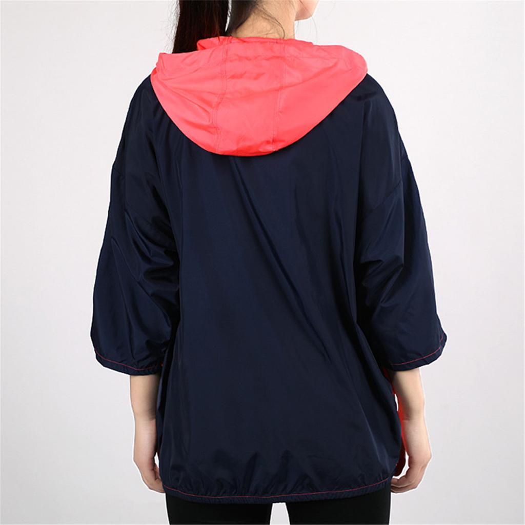 Puma Sports Windbreaker Hooded Jacket Women Outerwear Pink Blue 519715-02