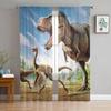 Dinosaur Virgin Forest Sheer Curtains For Living Room Bedroom Tulle Window Drapes For Kitchen Decoration