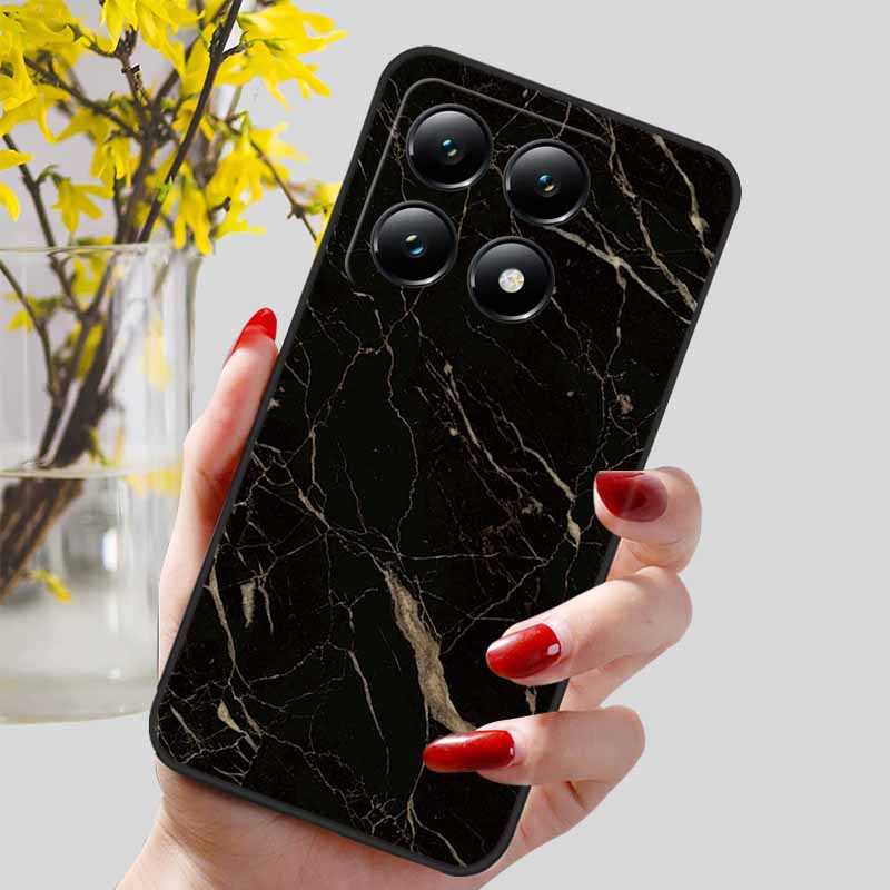 For Xiaomi 14T / 14T Pro Case Fashion Black TPU Marble Painted Cover for Xiaomi 14T Pro Shockproof Shell Capa Silicon Bag 6.67''