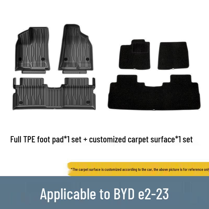 Eco-Friendly TPE Floor Mats for 2023 BYD E2 - Dirt-Resistant, Waterproof, Includes Trunk Mat