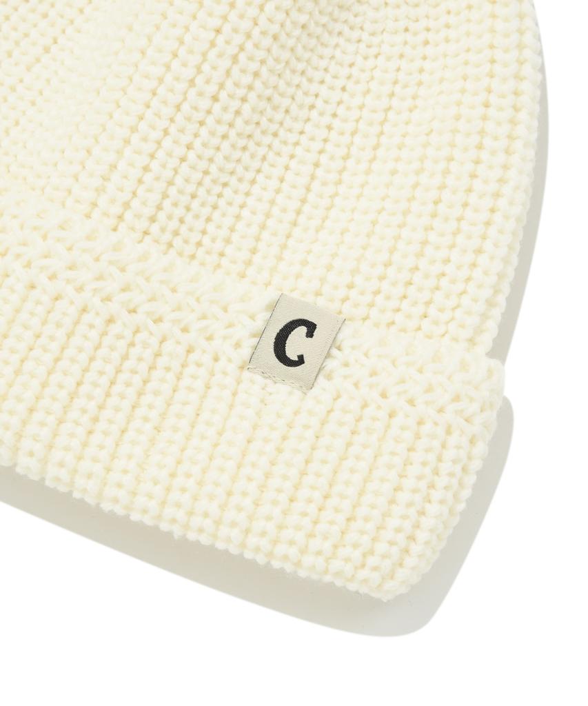 COVERNAT Authentic C Logo Short Beanie Ivory