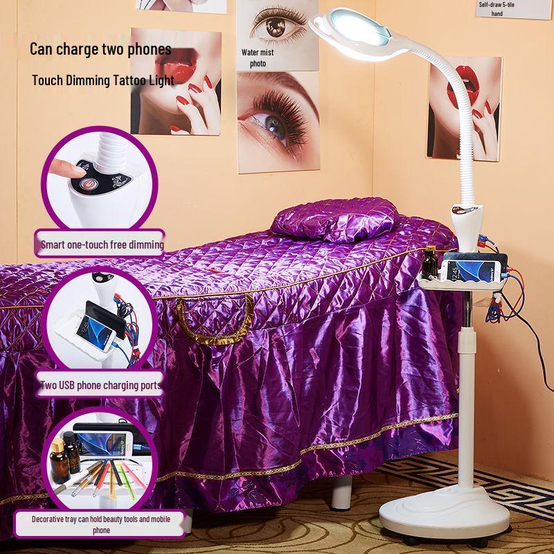 Eyelash LED Beauty Salon Shadowless Floor Lamp for Microblading, Manicure, Eyebrow Tattoo