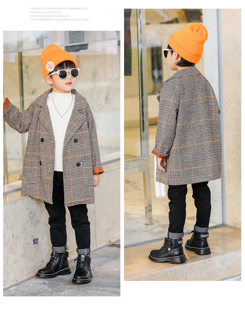 Children's Black Martin Boots - Boys' 2025 Autumn & Winter Non-slip Velvet Hiking Boots