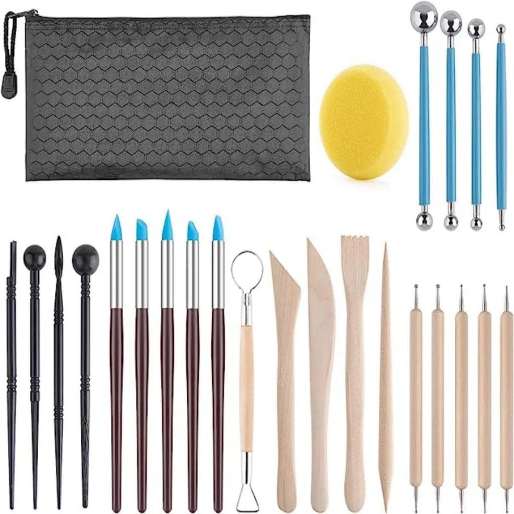 61/43/24-piece Clay Pottery and Sculpture Carving Tool Set for Soft Polymer Modeling