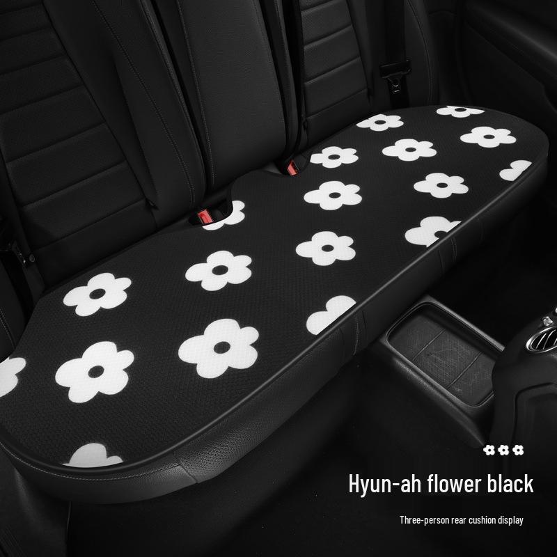HyunA Cartoon Flower Car Seat Cushion Set - Office & Home, Single Seat, All Seasons.