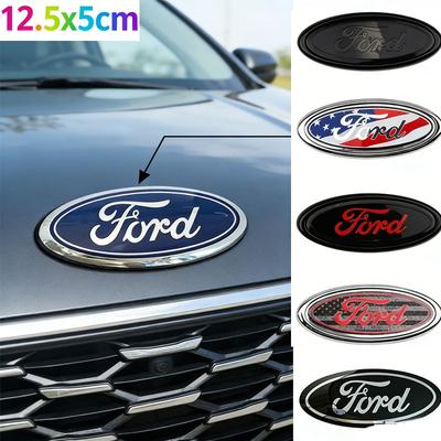 VGY27 12.5X5CM Car Hood Trunk Emblem Badge Cover Sticker Decoration for Focus Mondeo MK2 MK3 Fiesta Kuga Transit Escape Ecosport