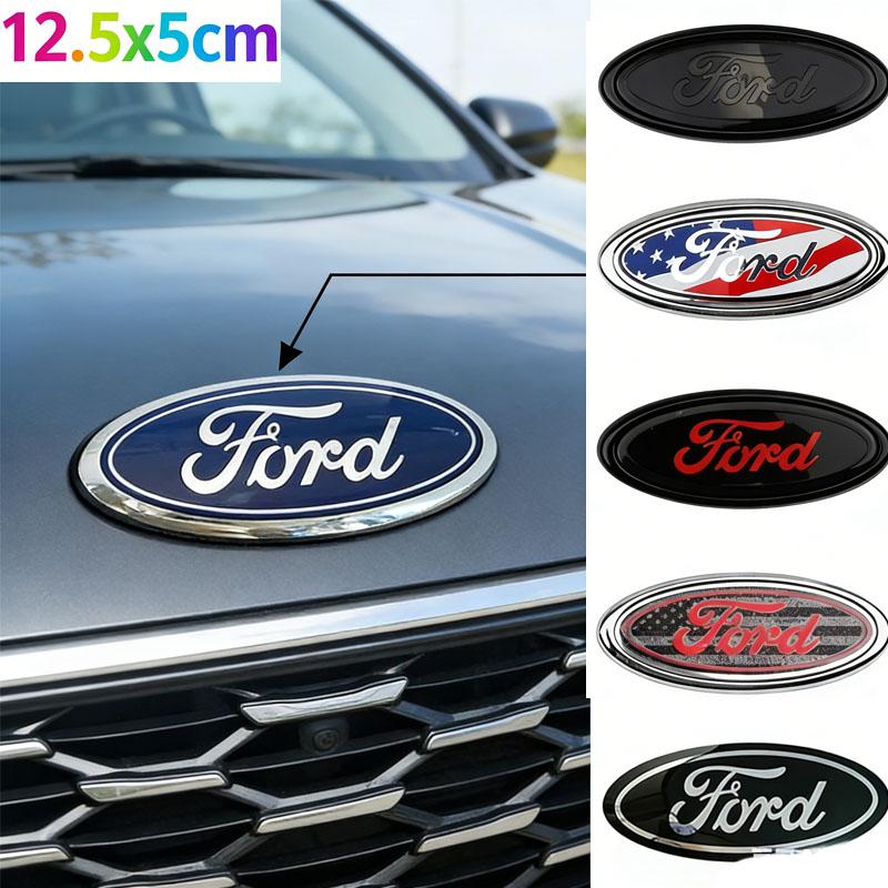 12.5X5CM Car Hood Trunk Emblem Badge Cover Sticker Decoration for Ford Focus Mondeo MK2 MK3 Fiesta Kuga Transit Escape Ecosport