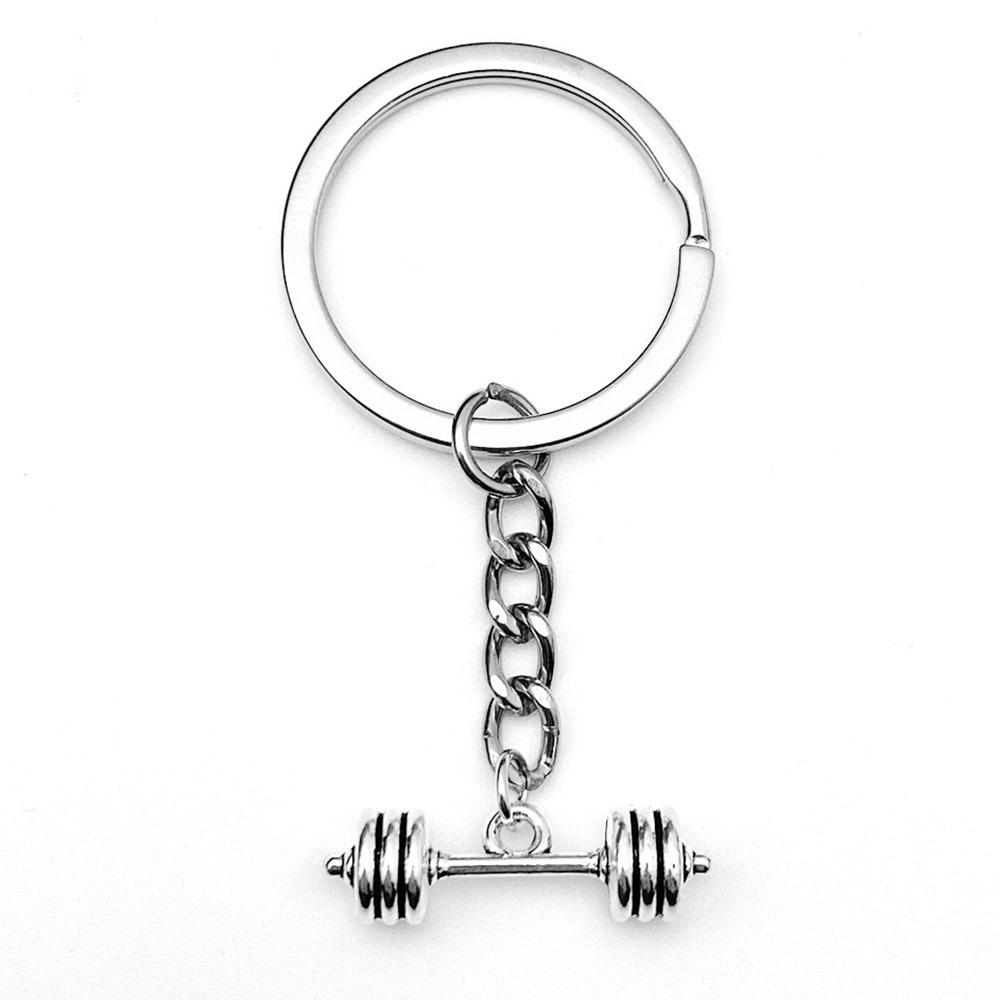 Hot-Selling Ancient Silver Barbell Alloy Keychain Pendant
