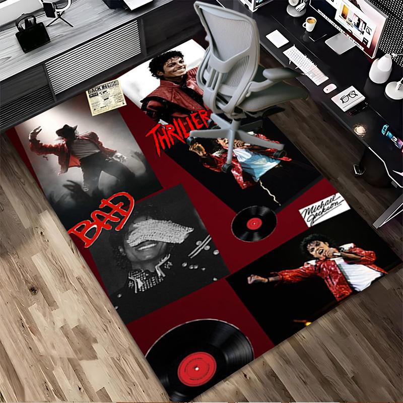 Michael Jackson Wohnzimmer rutschfester Bereichsteppich Weicher Teppich für Schlafzimmer Spielzimmer Kinderzimmer Sofa Büro Heimdekoration Fußmatte