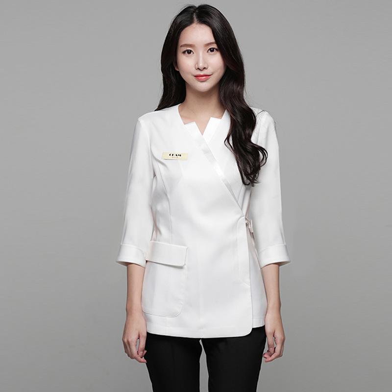 Costum de tehnician de salon profesional în stil coreean pentru femei