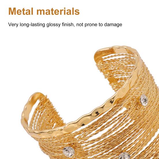 Women Boho Bracelet Multi-Layer Open Bracelet Adjustable Cuff Bracelet