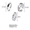 17KM Cute Silver Color Star Moon Rings Set for Women Men Lovers Trendy Black Stone Opening Ring 2021 Wedding Couple Jewelry