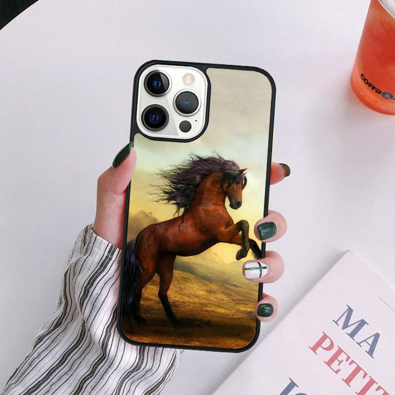Horses Running Phone Case For iPhone 17 Air 14 13 12 16Pro Max 15  Plus Cover Shell Max Coque