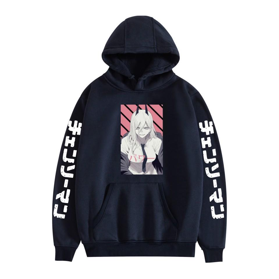 Bluza z kapturem Chainsaw Man Cartoon Bluza z kapturem Anime Nadruk Fajny KRESKÓWKA Pulower z kapturem Unisex