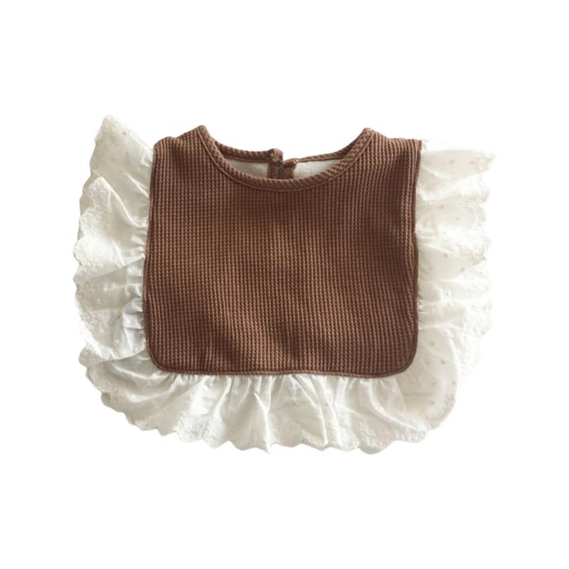 Korean Style Toddler Kids Lace Floral Bibs Cute Hollow Out False Collar Children Clothes Accessiory Pure Color Baby Girls Cotton