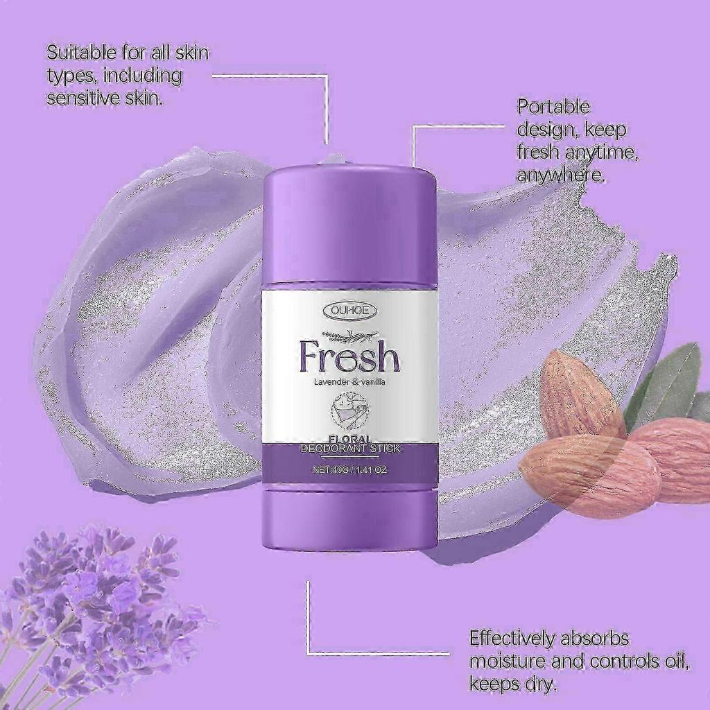 Long-Lasting Underarm Treatment Stick - Refreshing Lavender Scent, Mild Anti-Perspiration, Skin-Friendly Body Care