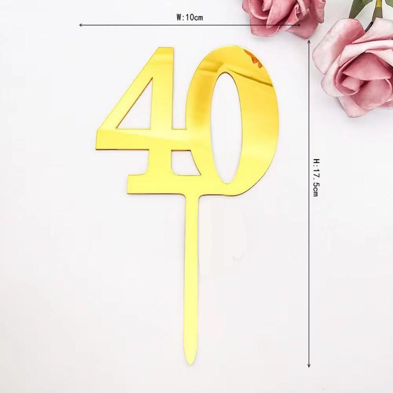 Nummer 18 21 30 40 50 60 100 Acryl Dekorativer Stecker Hochzeitstag Geburtstagstorte Plakette