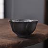 Ceramic Tea Cup, Kung Fu Tea Set Tea Cup, Master Cup, Wood-fired Bucket Hat Cup, Black Pottery Flower Cup, Single Cup, Light Luxury Retro