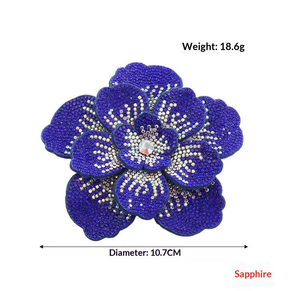 Factory Hot Sale Shoes Flower Three-layer Cloth Fabric Patch Flower Rhinestone Handmade DIY Clothing Bag Accessories