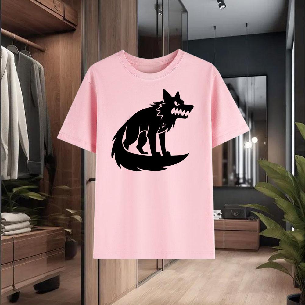 New 100% Premium Cotton T - Shirt with a Refined "Wolf King" Print   Superior Summer Loose- Fit  Breathability and Comfort