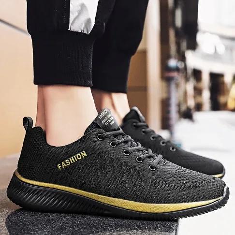 Men Sneakers Breathable Knit Men's Shoes Lightweight Men Running Shoes Non Slip Men Casual Shoe Tennis Shoes Unisex Size 35-50