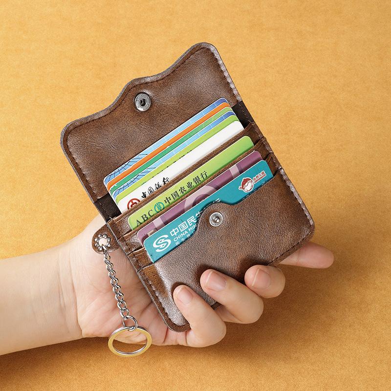 Portable Card Bag Cow Leather Men'S And Women'S Card Bag Coin Purse Slim Credit Card Id Holder Pocket Wallet For Men And Women
