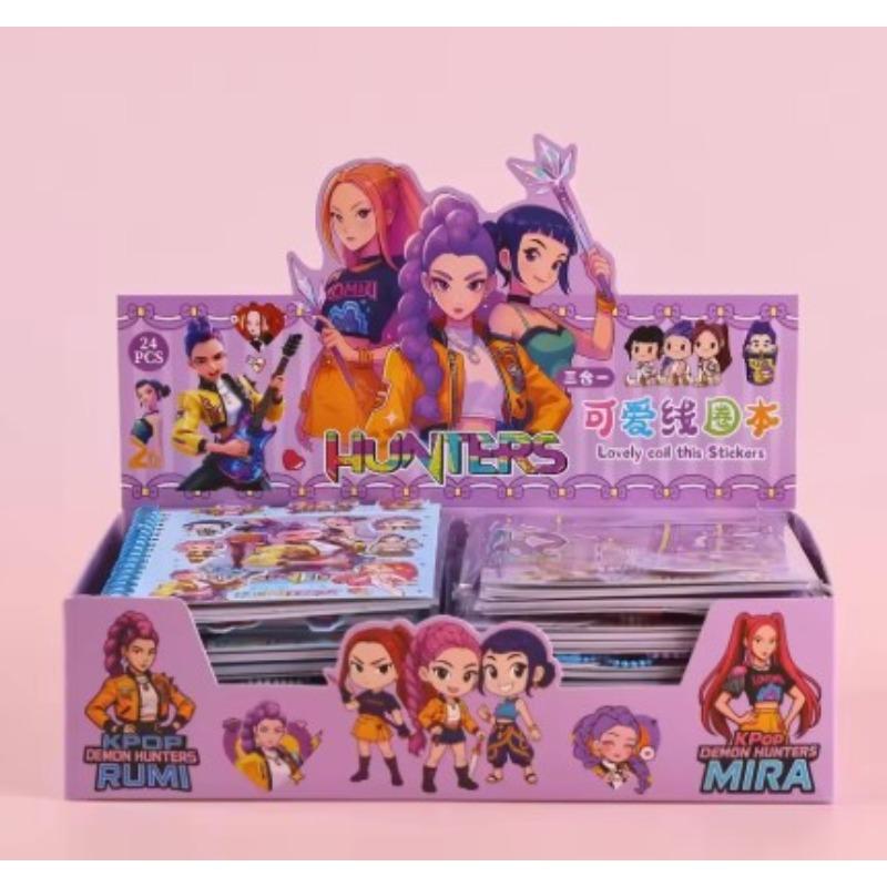 K-POP's new "Demon Hunter Girls" group three-in-one coil notebook material DIY decorative sticker book